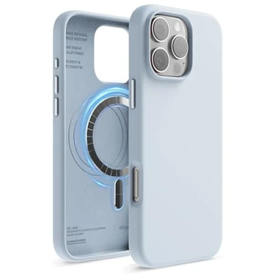 Bild av elago Magnetiskt silikonfodral kompatibelt med iPhone 16 Pro Max fodral 6,9 tum, alla MagSafe tillbehör inbyggda magneter, mjukt greppsilikon, stötsäker