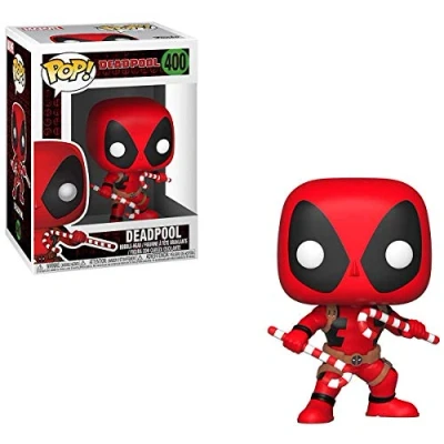 Bild av Funko POP! Bobble: Marvel: Holiday Deadpool Med Polkagrisar Samlarobjekt Vinylfigur Presentidé Officiell Merchandise Leksaker för Barn &amp; Vuxna Seriefans Modellfigur Samlare