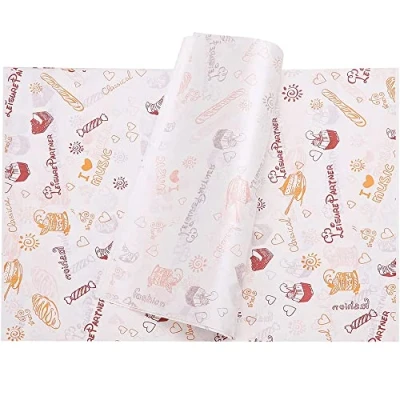 Bild av Aieraczy 100 ark vaxat papper, 14 x 10 tum pergamentpapper, livsmedelsförpackningspapper, ost non stick antifett bakplåtspapper för smörgåsburgare pizza