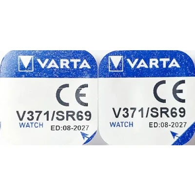 Bild av VARTA 2 x silveroxidbatterier för klockor, V371 (SR69) SR920SW 1,55 Volt