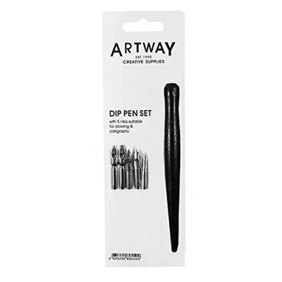 Bild av Artway Dip 21.1 x 7.1 1.5 cm Pennhållare Med 5 spetsar För Ritning Och Kalligrafi, Svart
