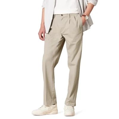 Bild av Amazon Essentials Herr klassisk passform rynkbeständig veckad chino byxa, khaki, 38 B x 30 L