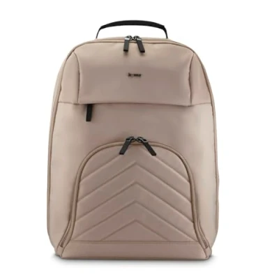 Bild av Hama ryggsäck för laptop (vadderade laptopfack bärbara datorer upp till 16,2 tum, surfplattefack 14,6 laptopryggsäck med 2 framfickor och 1 innerfack, ultralätt dagpack) beige