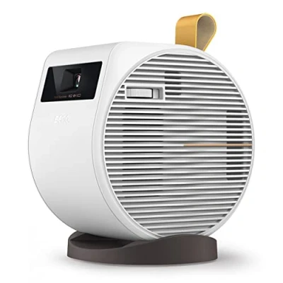 Bild av BenQ GV11 miniprojektor, 135 projektionsvinkel i taket, 270 bas förlängning, Google Android TV 10, rund design, 160 min batteri, 200 ANSI lumen, auto keystone korrigering, WLAN &amp;, vit HDMI