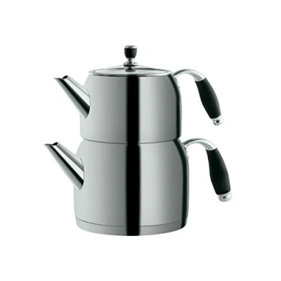 Bild av MULEX Tekanna Caydanlik Takimi tekokare tekannor set silver MX02 1L/2L