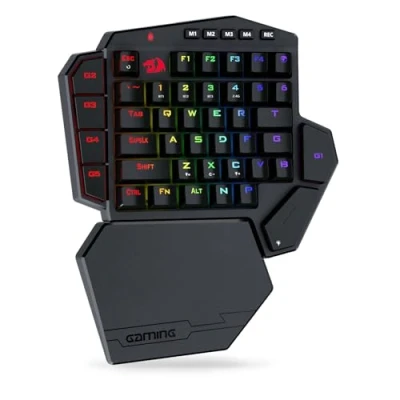 Bild av Redragon K585 DITI Trådlöst mekaniskt tangentbord med en hand, 42 tangenter 2,4 Ghz RGB 40% speltangentbord 7 integrerade makrotangenter, avtagbart handledsstöd, 3 000 mAh batteri (Switch blå)