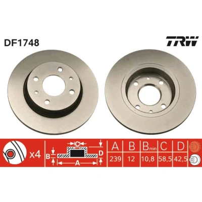 Bild av Bromsskiva Trw DF1748