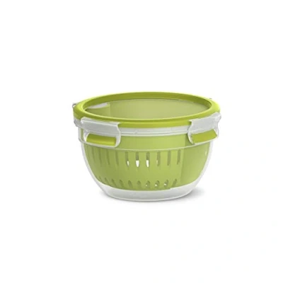 Bild av Emsa N10722 Clip &amp; Go Fruit Bowl matbehållare 1,1 l sil för längre hållbarhet 100% tät Färsk tätning, grön