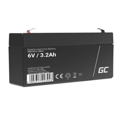 Bild av Green Cell® AGM 6 V 3,2 Ah batteri VRLA blybatteri ersättningsbatteri cykelsäker obemannt leksak elektrisk larm nödström barnfordon barnfyrhjuling
