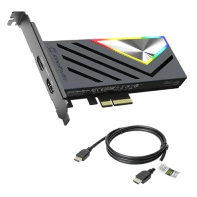 Bild av AVerMedia HDMI capture kort för streaming och inspelning med 4K60 ultrajämn latens på PS5, PS4 Pro, Xbox Series X/S, One X, Switch spel GC575 Live Gamer 4K 2.1 röd