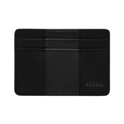 Bild av Fossil plånbok för män Everett, läder/PVC Trim kortfodral svart 10,2 cm L x 0,6 B 7,0 H ML4398001