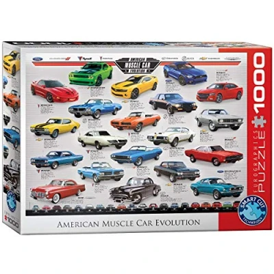 Bild av Eurographics Muscle CAR Evolution Pussel för barn, Storlek: One Size, Multi coloured