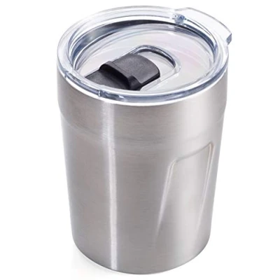 Bild av TROIKA Termosmugg för espresso, kaffe, varma drycker, espresso Doppio, dubbelväggsisolering, vakuum max. 160 ml, lock (BPA fri), glidsäker, 201 och 304 rostfritt stål