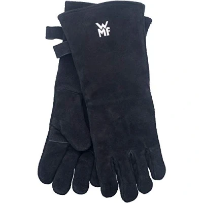 Bild av WMF BBQ grillhandskar 1 par, läder, värmebeständiga handskar, ugnshandskar extra långa, praktisk storlek (10/XL)