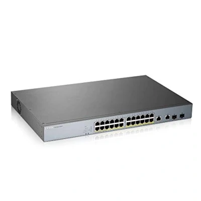 Bild av Zyxel 24 Portars Gigabit Smart Managed PoE+ Switch med 375 Watt Budget och 2 st Combo portar. Nebula Cloud Management [GS1350 26HP]
