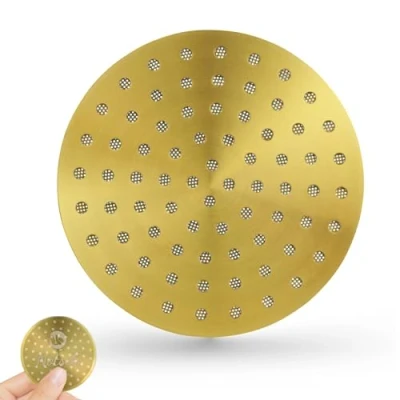 Bild av NOTSEK Puck Screen 54 mm, 0,8 mm tjock espressomugg med titanbeläggning, 304 rostfritt stål kaffe skärmhållare sil för skärmhållare, filterkorg (guld)