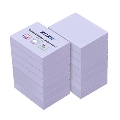 Bild av ZCZN 14 block klisterlappar ljuslila, små självhäftande lappar 51 x 38 mm, Sticky Notes 100 ark per för skola, hem, kontor