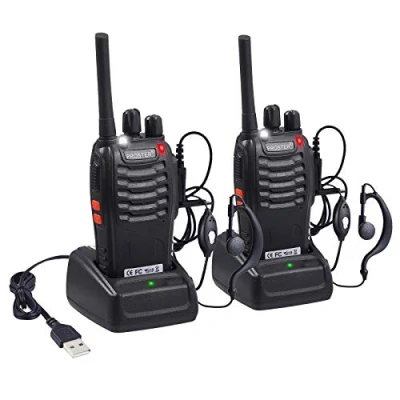 Bild av Proster Walkie talkies med 16 kanaler, uppladdningsbar walky talky USB laddare, hörlurar, röstmeddelande, 1 par