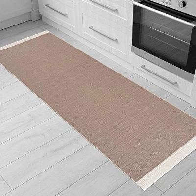 Bild av Fashion4Home Matta löpare tepiche för vardagsrum, sovrum, kök, barnrum, badrum boho kilimmattor hallmatta beige, storlek: 60 x 180 cm