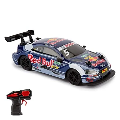 Bild av CMJ RC Cars 124RABL Compatible with Audi RS5 DTM officiellt licensierad fjärrkontroll billeksak 1:24 skala 2,4 GHz blå/röd tjur