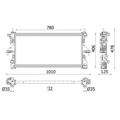Bild av Kylare, motorkylning MAHLE CR 2638 000P