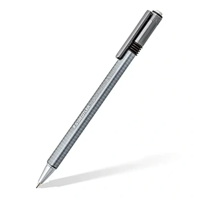 Bild av Staedtler 774 25 triplus micro Druckbleistift gefüllt mit B Minen, Minenstärke: 0,5 mm, Schaftfarbe: grau, 10 Stück im Kartonetui