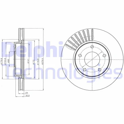 Bild av Bromsskiva DELPHI BG4282C