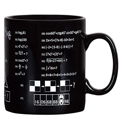 Bild av Froster Giant Genius mugg, gigantisk mugg med matematik och logikpussel att lösa, hjärnträning, extra stor, 795 ml
