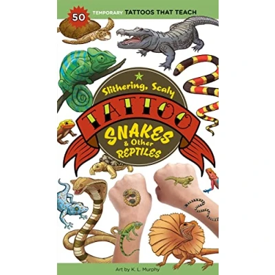 Bild av Slithering, Scaly Tattoo Snakes &amp; Other Reptiles: 50 Temporary Tattoos That Teach