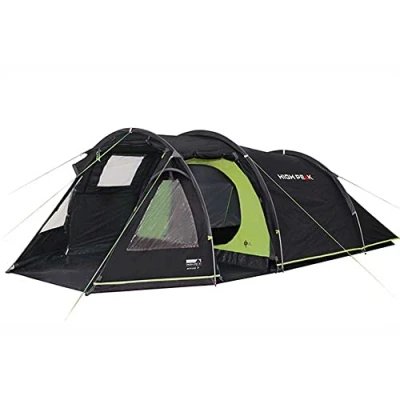 Bild av High Peak tunneltält Atmos 3, campingtält med tältgolv, vandringstält för 3 personer, 2 ingångar, dubbelvägg, 4 000 mm vattentät, ventilationssystem, myggnät och genomskinligt fönster, vindstabilt