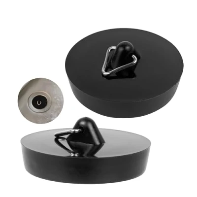 Bild av Universell Handfatspropp, Köksho Propp för avlopp Ø 39 till 37 mm, 1 1/2&quot;, 2 pack, sudd, Svart, Kök spropp, Tvättställ, Tvättfatspropp, Diskho Stoppare, Avloppspropp badkar, dusch, handfat, plugg