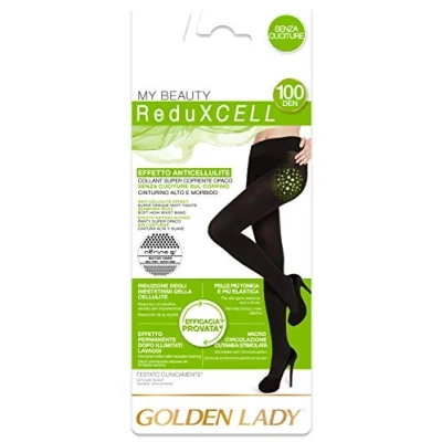 Bild av Goldenlady Reduxcell 100 2p Holdup strumpor, DEN, svart (Nero A), Medium (Storlek: 3 M) (förpackning med 2)