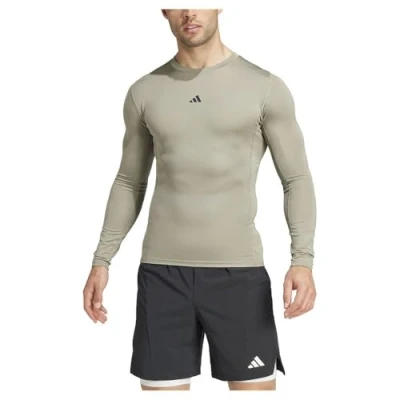 Bild av adidas Performance Techfit Compression LONG Sleeve Långärmad tröja, Storlek: Large, Silver pebble