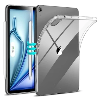 Bild av ESR för iPad Air 11 tum M2 fodral, 6/5/4 fodral (2024/2022/2020) 10,9 tums tunt och lätt, gulningsbeständigt, klart skal, stöder Pencil Pro/USB C, Zero serien,
