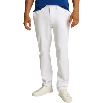 Bild av Tommy Hilfiger herr Denton Satin rak passform chinos, Vitt, 29W x 36L
