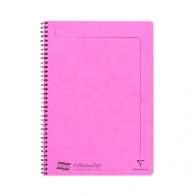 Bild av Clairefontaine Ref 3084Z Europa Notemaker sidobunden anteckningsbok (120 sidor) A4 storlek, 90 gsm borstat velumpapper, mikroperforerade ark, fodrade linjaler rosa