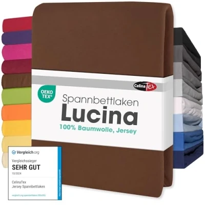 Bild av CelinaTex Lucina spännlakan 90 x 200 100 cm choko brun bomull