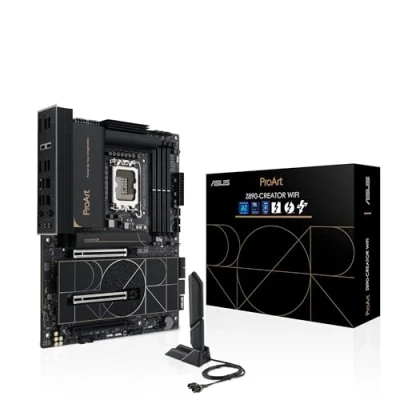 Bild av ASUS ProArt Z890 CREATOR WIFI, Intel ATX moderkort, 16+2 + 1 2 steg, DDR5, PCIe 5.0 kortplats, nästa generation GPU, 5 M.2 platser, två Thunderbolt Type C portar, WiFi 7, svart