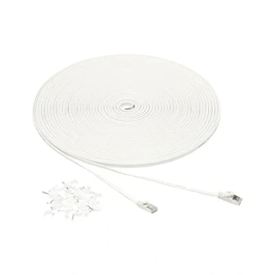 Bild av Amazon Basics platt RJ45 Cat 7 Gigabit nätverkskabel, patchkabel, internetkabel, 30 m, vit