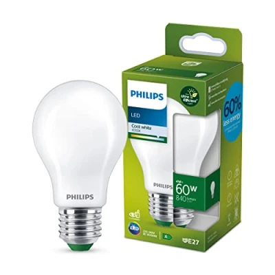 Bild av Philips LED Ultra Efficient, Extremt energisnål klassisk ljuskälla, 60W, A60, E14, 4000 kelvin, frostat glas, 50.000 timmar livslängd