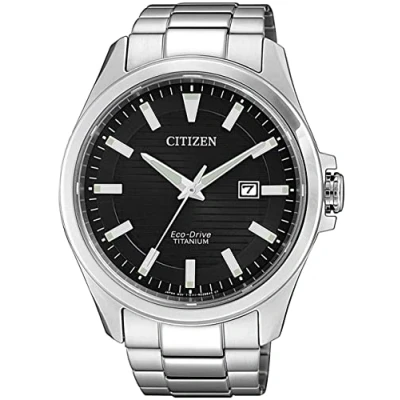 Bild av Citizen Analog eko drive klocka för män med Super Titanium Armband BM7470 84E, silver, Einheitsgröße,