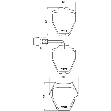 Bild av BREMBO P 85 054 Jeu de plaquettes frein contact signal d&#039;usure inclus sans accessoires AUDI: A8 D2