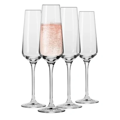 Bild av Krosno Champagneglas i kristall Set med 4 180 ml Avant Garde kollektion Perfekt för hem, restauranger och fester Diskmaskinssäker