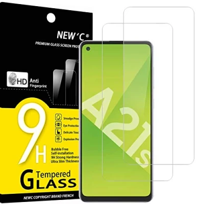 Bild av NEW&#039;C 2 Pack, skärmskydd i glas för Samsung Galaxy A21s, bubbelfri, 9H hårdhet, 0,33 mm ultratransparent, ultrabeständigt härdat