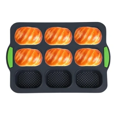 Bild av KITDAHOM silikon baguette bakform brödbakform brödbakformar non stick belagd 9 slotsdesign perfekt för baguetter, bullar, varmkorvar, bakning hemma