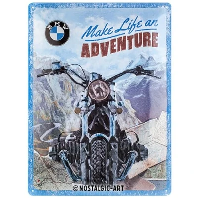 Bild av Nostalgic Art Plåtskylt i retrostil, 30 x 40 cm, official license product (OLP), BMW Make Life an Adventure Presentidé för fans, av metall, vintagedesign
