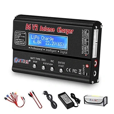 Bild av Haisito LiPo Balance batteriladdare, 1S 6S 80 W 6A för NiCd NiMH LiHV PB litiumjonbatteri, deanskontakter + strömförsörjning