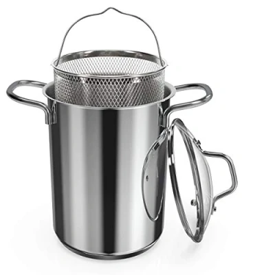 Bild av Navaris rostfritt stål sparrispanna med lock sparrisbehållare i avtagbar korg och BPA fri 3,9 liters kapacitet diskmaskinssäker
