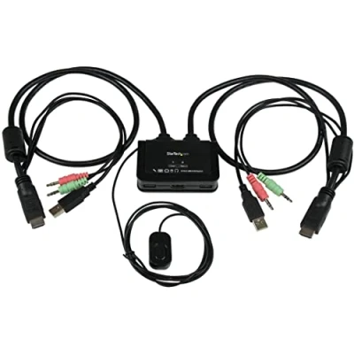 Bild av StarTech.com 2 Port USB HDMI Cable KVM Switch w/ Audi