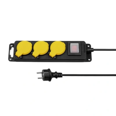 Bild av ITENSE Strömblock, 3 uttagsblock vattentätt uttag 16 A med strömbrytare HO5RN F 3G1mm² kabel kabellängd: 0,85 m spänning: 230 V maximal effekt: 680 W